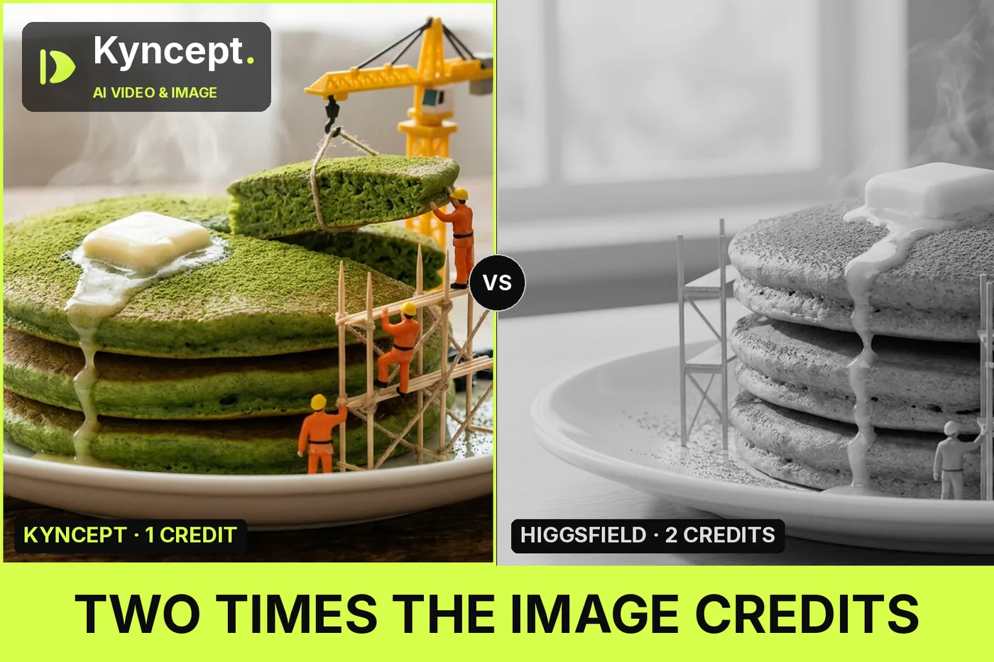 Composite cover of genuine image outputs and one-versus-two-credit labels